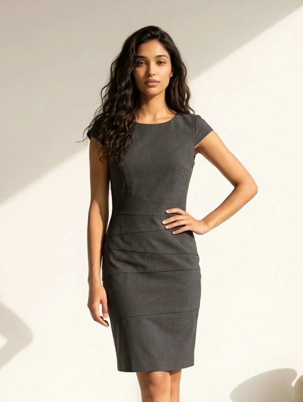 ALYX Chambray Sheath Dress Denim Career Office Dress 6 Interview Quiet Luxury